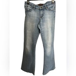 Urban Behavior Y2K Low Rise Flare Jeans Light Wash Wide Leg Denim Size 5 28